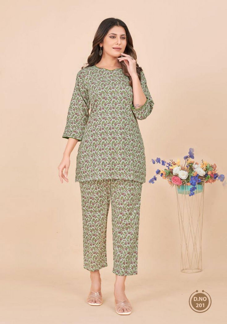 Krisha Vol 2 By Shivay Printed Cotton Cord Set Short Kurti With Pant Wholesale Price In Surat